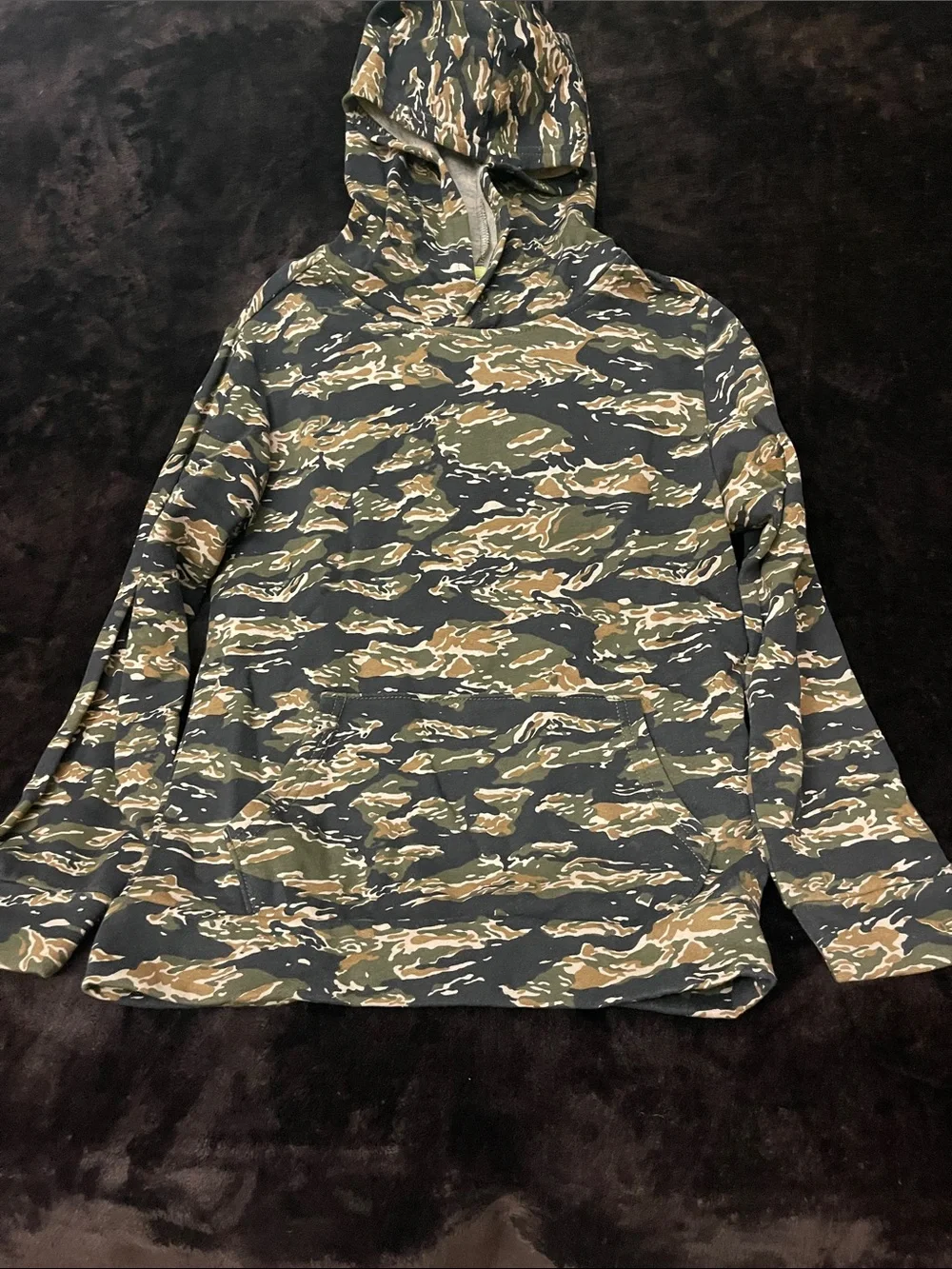 Old Navy Boys Tiger Stripe Camo Pullover Hoodie Size Large (10/12)